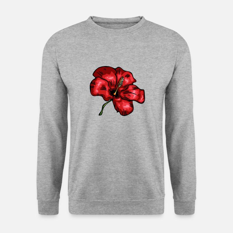 hibiskus - Unisex Pullover - Weißgrau meliert
