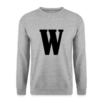W - Unisex Sweatshirt - salt & pepper - Front - Alina (178cm) & Michal (187cm)