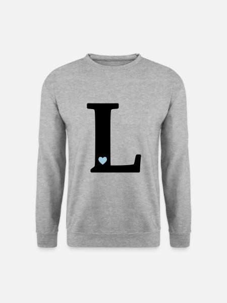 point L Initial letter - Unisex Sweatshirt - salt & pepper
