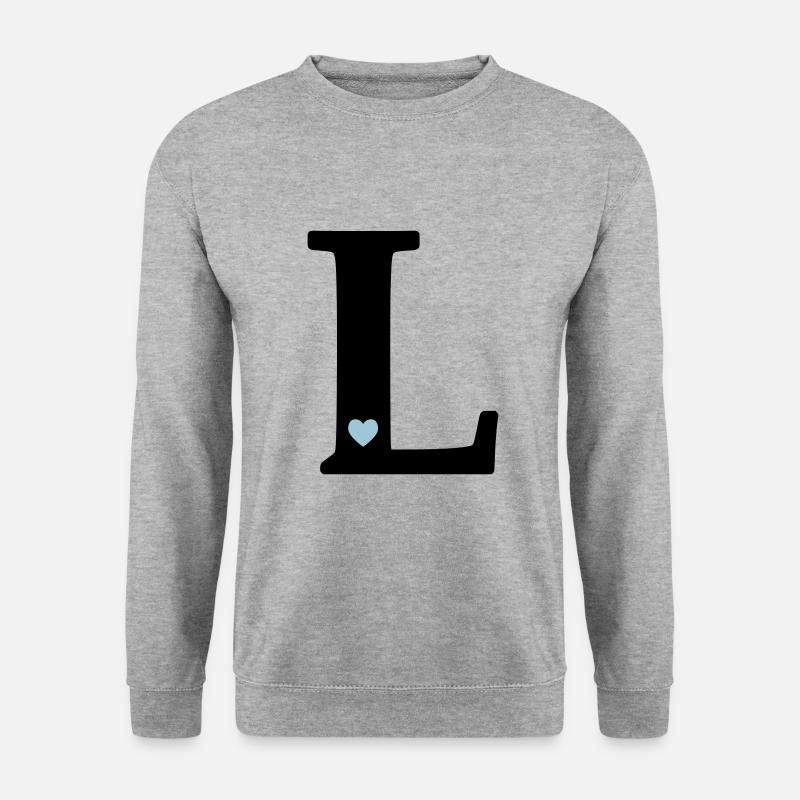 point L Lettre initiale - Sweat-shirt Unisexe - gris chiné