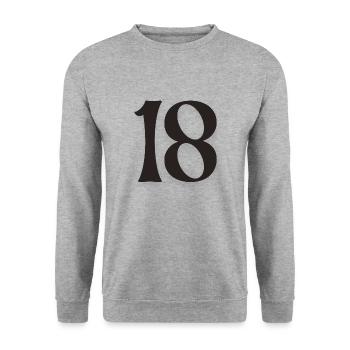 18 - Unisex Pullover - Weißgrau meliert - Vorne - Alina (178cm) & Michal (187cm)