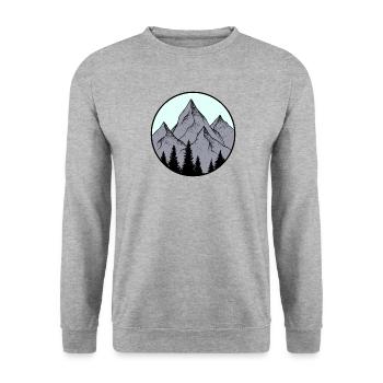 Montagne, Alpes, logo - Sweat-shirt Unisexe - gris chiné - Devant - Alina (178cm) & Michal (187cm)