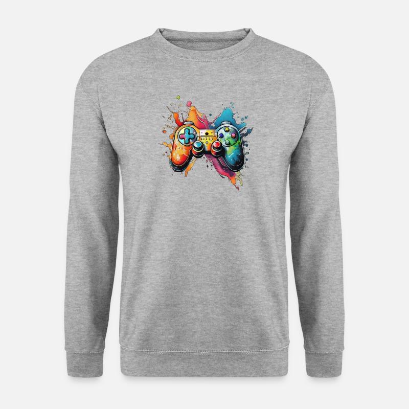 manette de jeu, joueur, console - Sweat-shirt Unisexe - gris chiné
