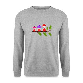 Robin - Unisex Sweatshirt - salt & pepper - Front - Alina (178cm) & Michal (187cm)