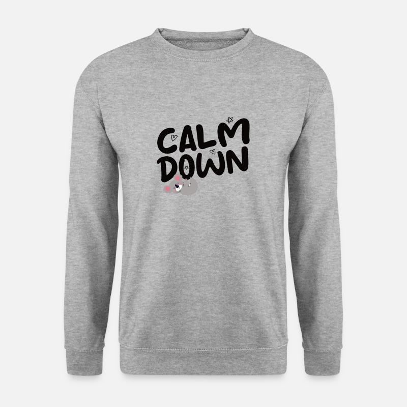 Calm Down - Koala - Unisex Pullover - Weißgrau meliert