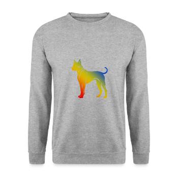 Dogo Argentino Dog - Unisex Sweatshirt - salt & pepper - Front - Alina (178cm) & Michal (187cm)