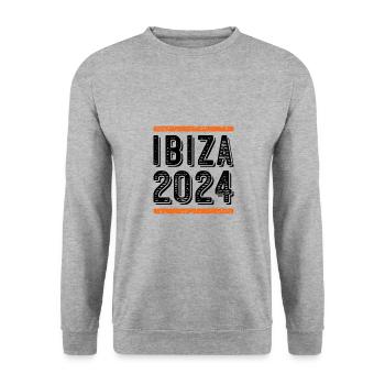 Ibiza 2024 Vintage - Unisex Pullover - Weißgrau meliert - Vorne - Alina (178cm) & Michal (187cm)