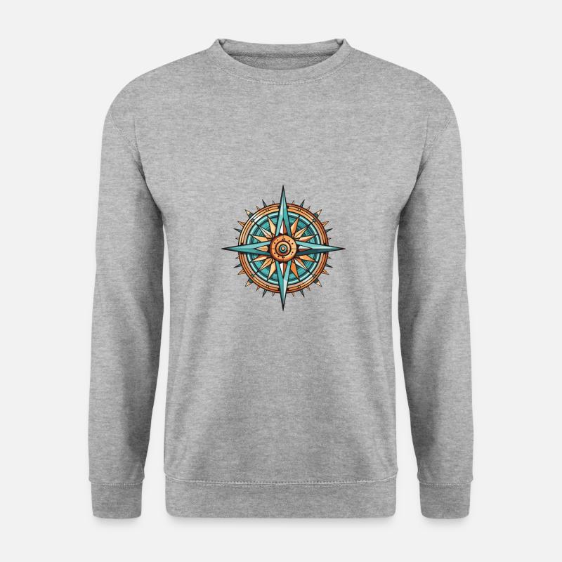 Kompass Travel - Unisex Pullover - Weißgrau meliert