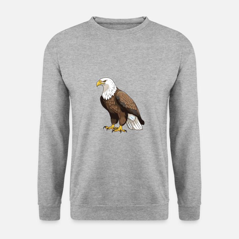 Adler Tier - Unisex Pullover - Weißgrau meliert