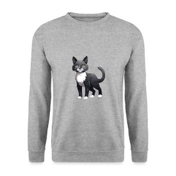 Animal symbole chat - Sweat-shirt Unisexe - gris chiné - Devant - Alina (178cm) & Michal (187cm)