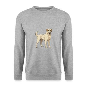 Kangal Hund Tier - Unisex Pullover - Weißgrau meliert - Vorne - Alina (178cm) & Michal (187cm)