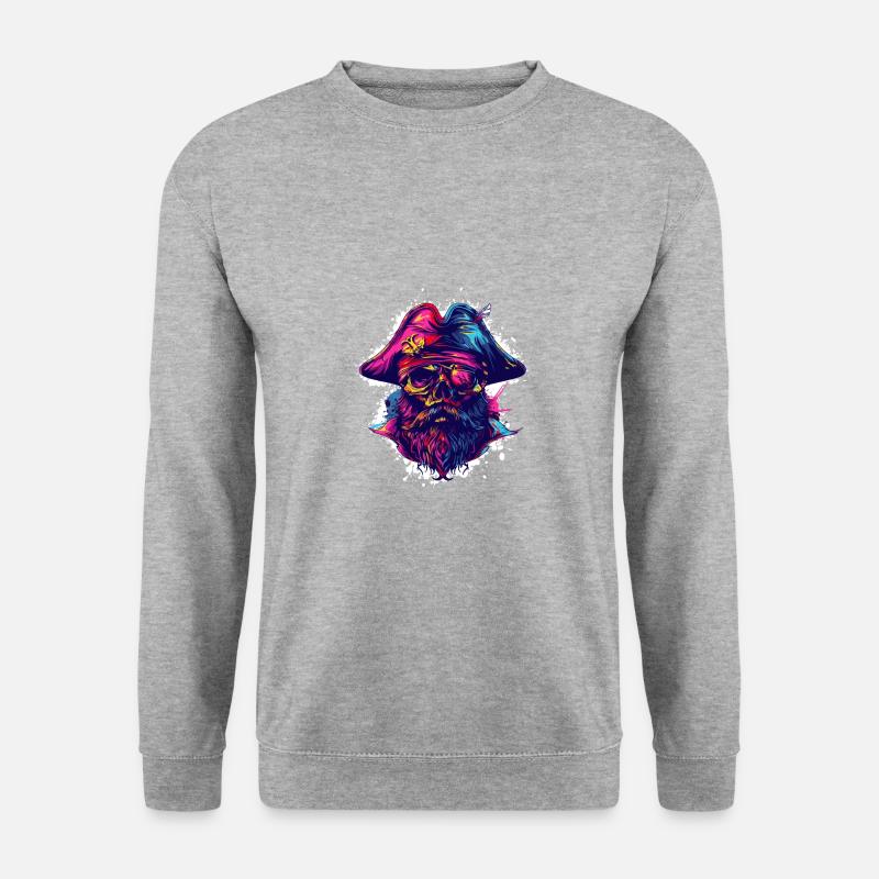 Pirate Skull Captain - Unisex Sweatshirt - salt & pepper