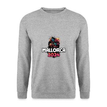 Mallorca Party Crew - Unisex Pullover - Weißgrau meliert - Vorne - Alina (178cm) & Michal (187cm)