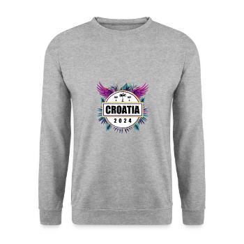 Croatia 2024 Team - Unisex Sweatshirt - salt & pepper - Front - Alina (178cm) & Michal (187cm)