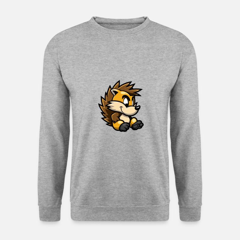 Igel Comic - Unisex Pullover - Weißgrau meliert
