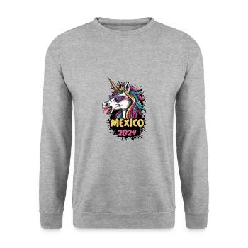 Mexico 2024 Unicorn - Unisex Sweatshirt - salt & pepper - Front - Alina (178cm) & Michal (187cm)