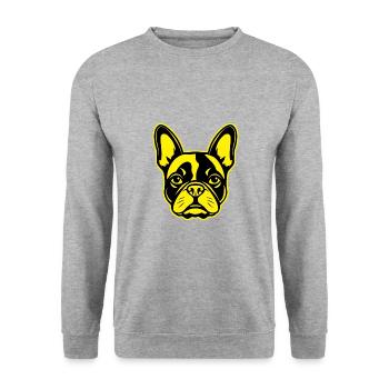 French Bulldog Dog Portrait - Unisex Sweatshirt - salt & pepper - Front - Alina (178cm) & Michal (187cm)