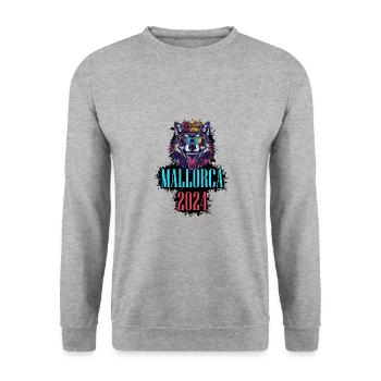 Mallorca 2024 Holiday Wolf - Unisex Sweatshirt - salt & pepper - Front - Alina (178cm) & Michal (187cm)
