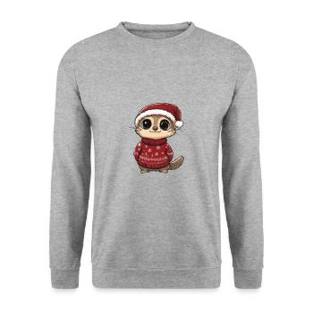 Bande dessinée de Noël de suricate - Sweat-shirt Unisexe - gris chiné - Devant - Alina (178cm) & Michal (187cm)