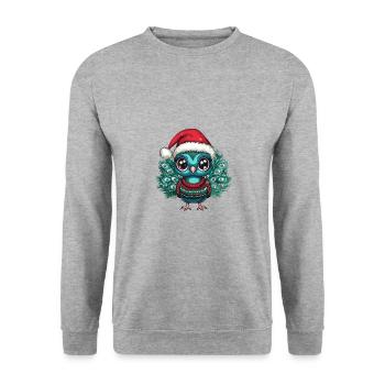 Bande dessinée de Noël Peacock Bird - Sweat-shirt Unisexe - gris chiné - Devant - Alina (178cm) & Michal (187cm)