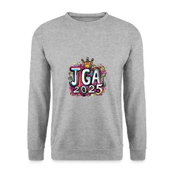 Jga 2025 Enterrement de vie de garçon - Sweat-shirt Unisexe - gris chiné - Devant - Alina (178cm) & Michal (187cm)