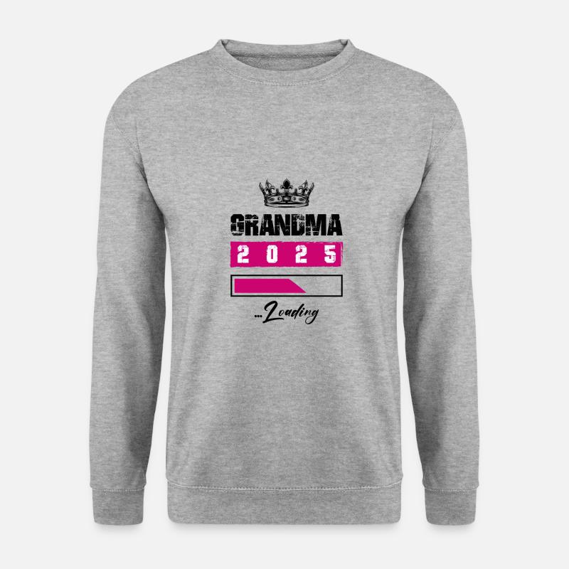 Oma 2025 Loading Grandma - Unisex Pullover - Weißgrau meliert