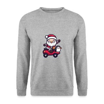 Penguin Santa Claus - Unisex Sweatshirt - salt & pepper - Front - Alina (178cm) & Michal (187cm)