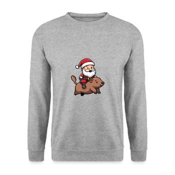 Beaver Santa Claus - Unisex Sweatshirt - salt & pepper - Front - Alina (178cm) & Michal (187cm)