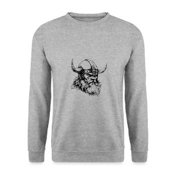 Wikinger Nordisch - Unisex Pullover - Weißgrau meliert - Vorne - Alina (178cm) & Michal (187cm)