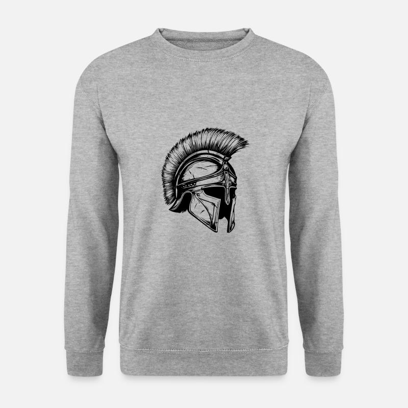 Spartaner Helm Sparta - Unisex Pullover - Weißgrau meliert