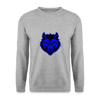 Wolf Animal Portrait - Unisex Sweatshirt - salt & pepper - Front - Alina (178cm) & Michal (187cm)