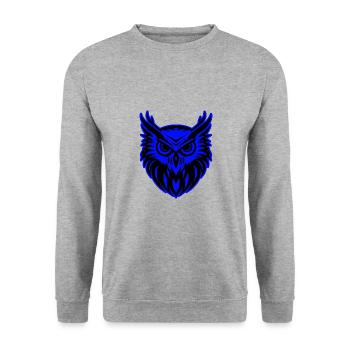 hibou portrait d’animal - Sweat-shirt Unisexe - gris chiné - Devant - Alina (178cm) & Michal (187cm)
