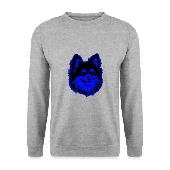 Portrait d’animal de chien de Poméranie - Sweat-shirt Unisexe - gris chiné - Devant - Alina (178cm) & Michal (187cm)