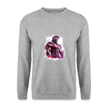Spartan Muscles Gladiator Gym - Unisex Sweatshirt - salt & pepper - Front - Alina (178cm) & Michal (187cm)