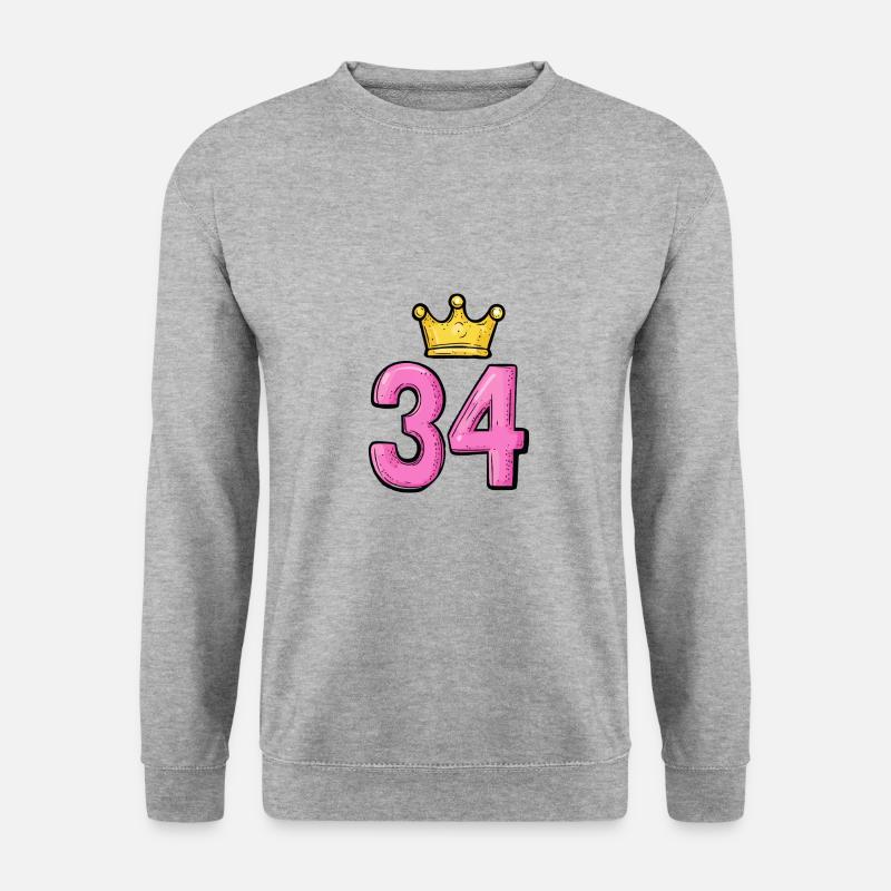 34 Number Krone - Unisex Sweatshirt - salt & pepper