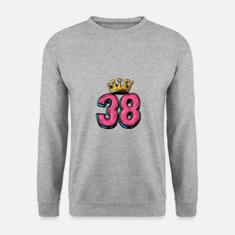 38 Number Krone - Unisex Sweatshirt - salt & pepper