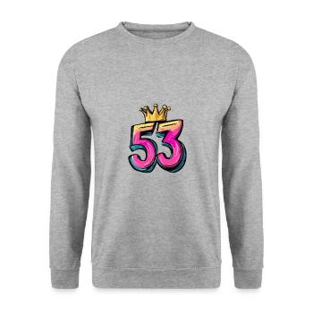 53 Number Crown - Unisex Sweatshirt - salt & pepper - Front - Alina (178cm) & Michal (187cm)