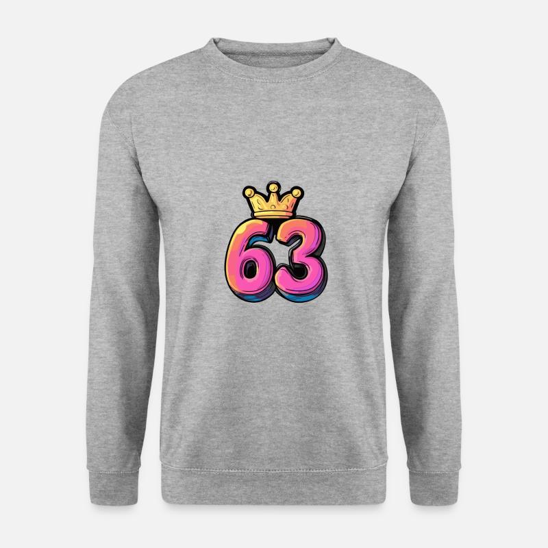 63 Number Krone - Unisex Sweatshirt - salt & pepper