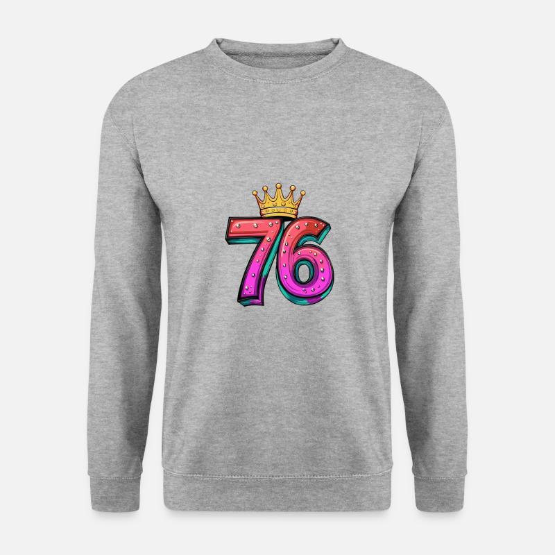 76 Number Krone - Unisex Sweatshirt - salt & pepper