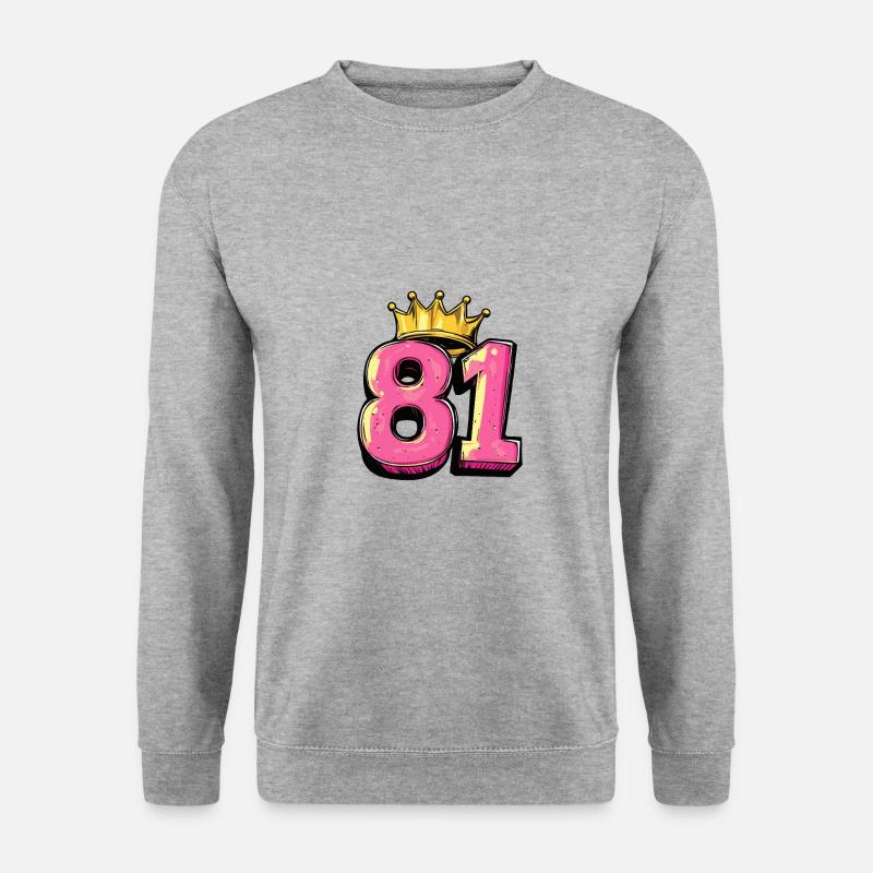 81 Number Krone - Unisex Sweatshirt - salt & pepper