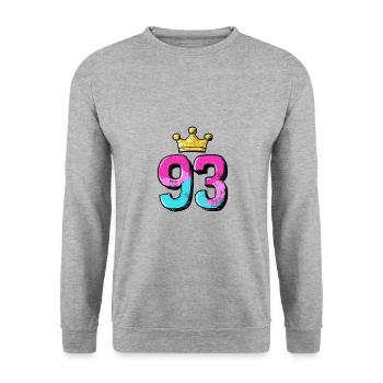 93 Number Krone - Unisex Sweatshirt - salt & pepper - Front - Alina (178cm) & Michal (187cm)