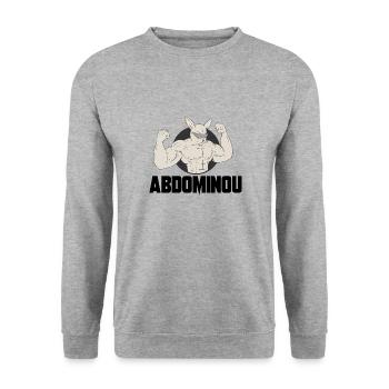 abdominou - Sweat-shirt Unisexe - gris chiné - Devant - Alina (178cm) & Michal (187cm)