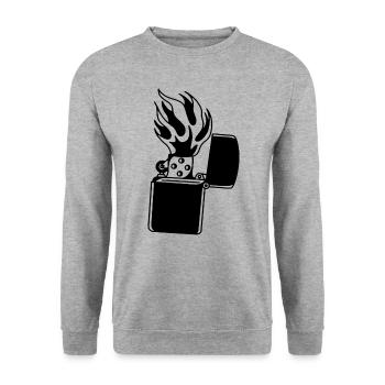 Lighter - Unisex Sweatshirt - salt & pepper - Front - Alina (178cm) & Michal (187cm)
