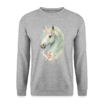 Horse Mystic - Unisex Sweatshirt - salt & pepper - Front - Alina (178cm) & Michal (187cm)