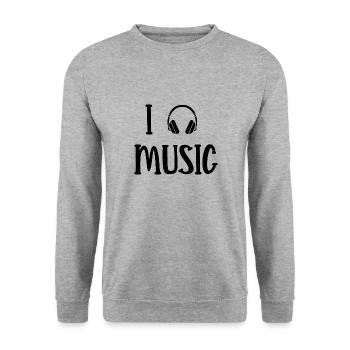 I love music - Unisex Sweatshirt - salt & pepper - Front - Alina (178cm) & Michal (187cm)