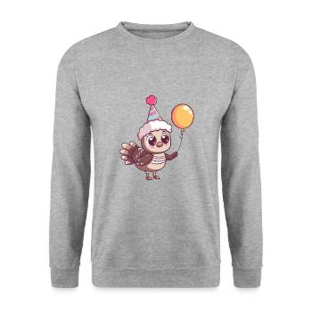Turkey Birthday Baby - Unisex Sweatshirt - salt & pepper - Front - Alina (178cm) & Michal (187cm)