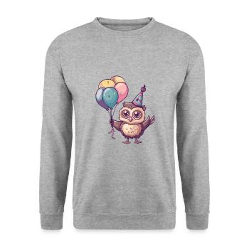 Owl Birthday Baby - Unisex Sweatshirt - salt & pepper - Front - Alina (178cm) & Michal (187cm)