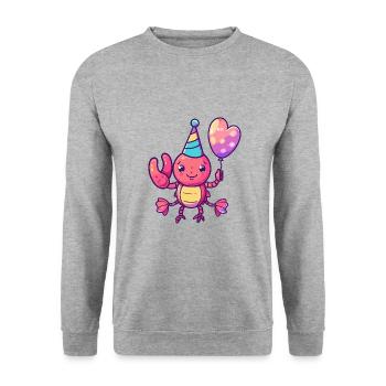 Homard Crabe Anniversaire Bébé - Sweat-shirt Unisexe - gris chiné - Devant - Alina (178cm) & Michal (187cm)