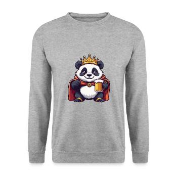 Panda Bière Drôle - Sweat-shirt Unisexe - gris chiné - Devant - Alina (178cm) & Michal (187cm)
