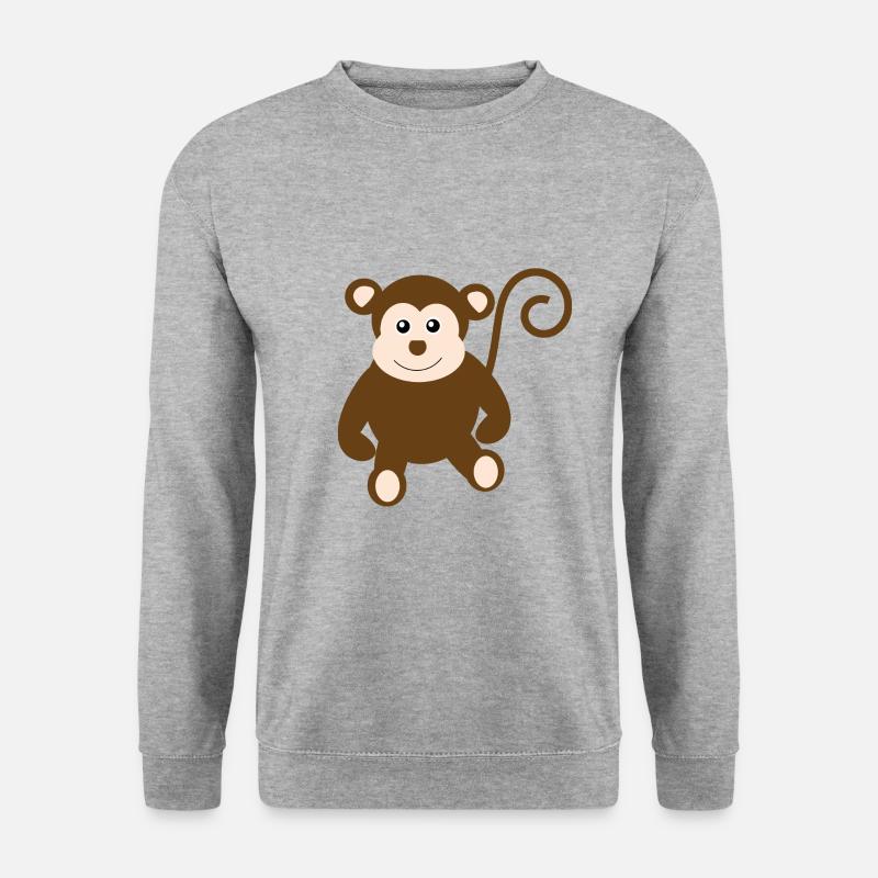 Affe - Unisex Pullover - Weißgrau meliert